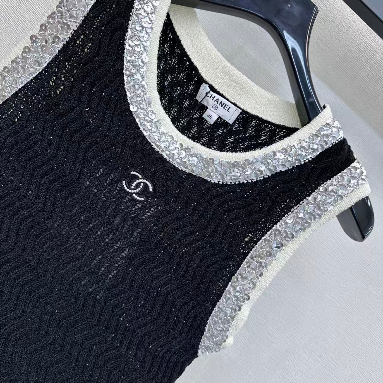 26SS Color Block Sequin Vest
