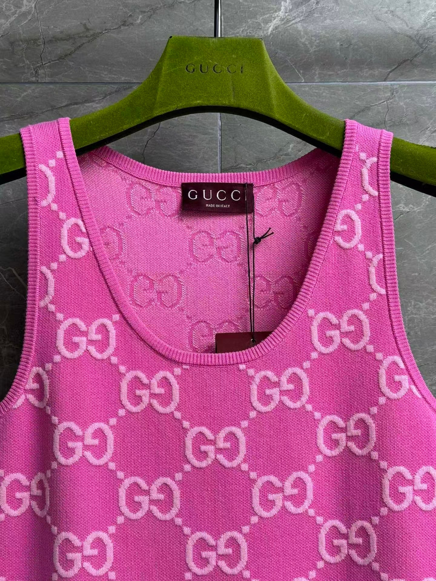 Pink jacquard vest dress