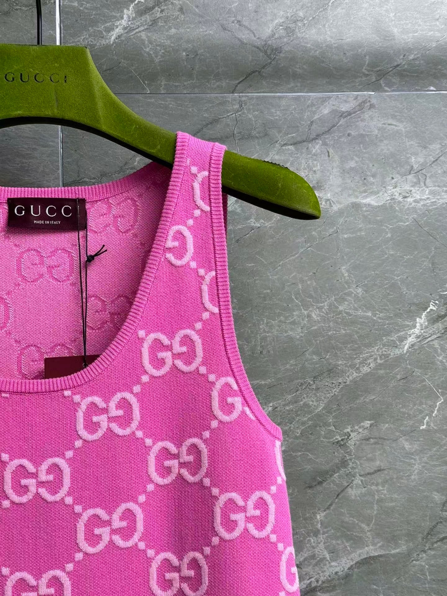Pink jacquard vest dress