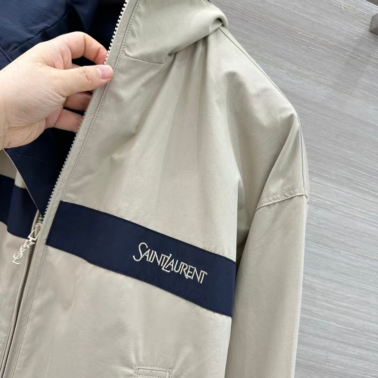 26SS Khaki and Black Patchwork Jacket