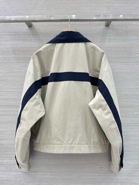 26SS Khaki and Black Patchwork Jacket