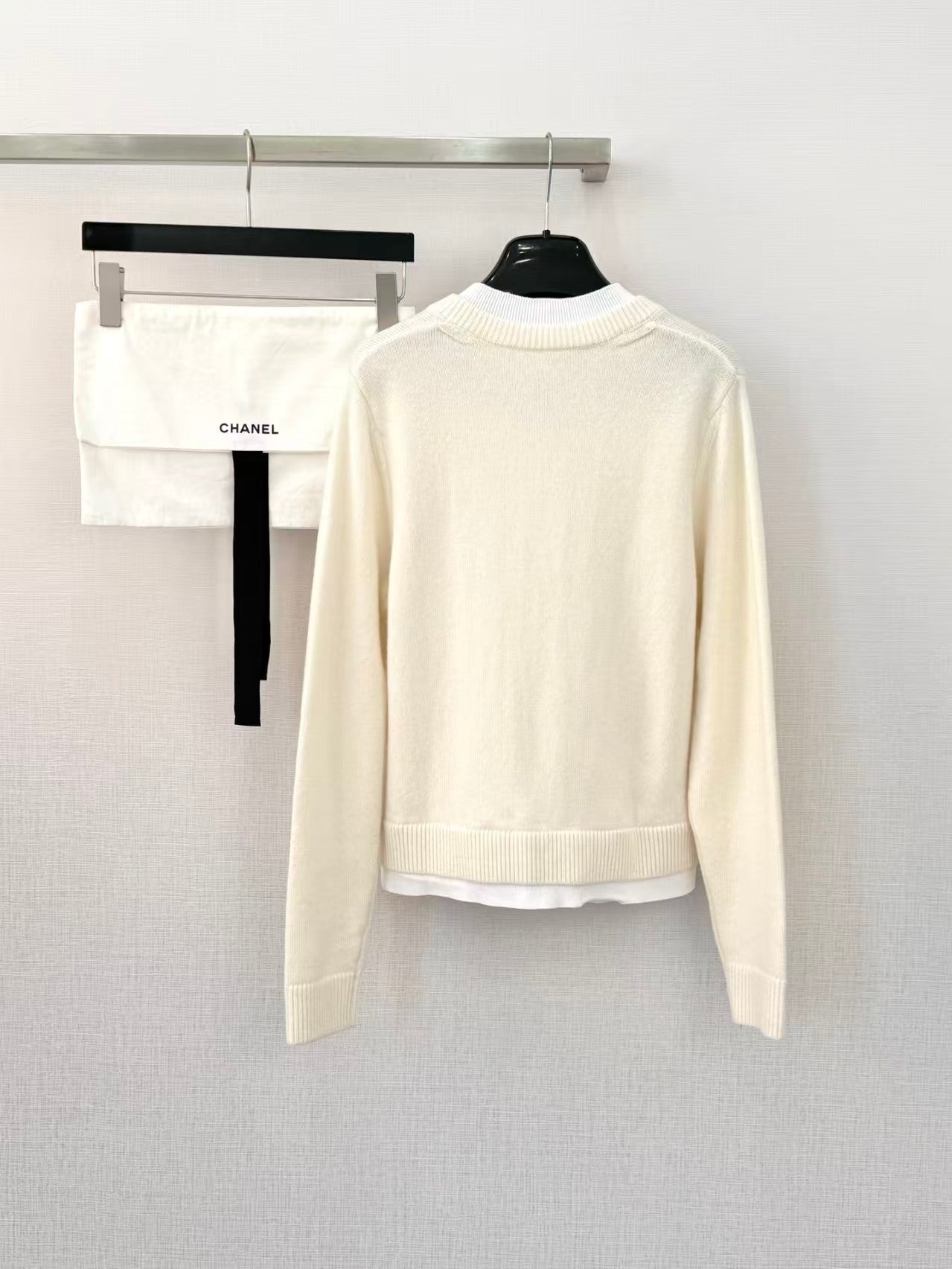 26SS Faux Two-Piece Wool Cardigan