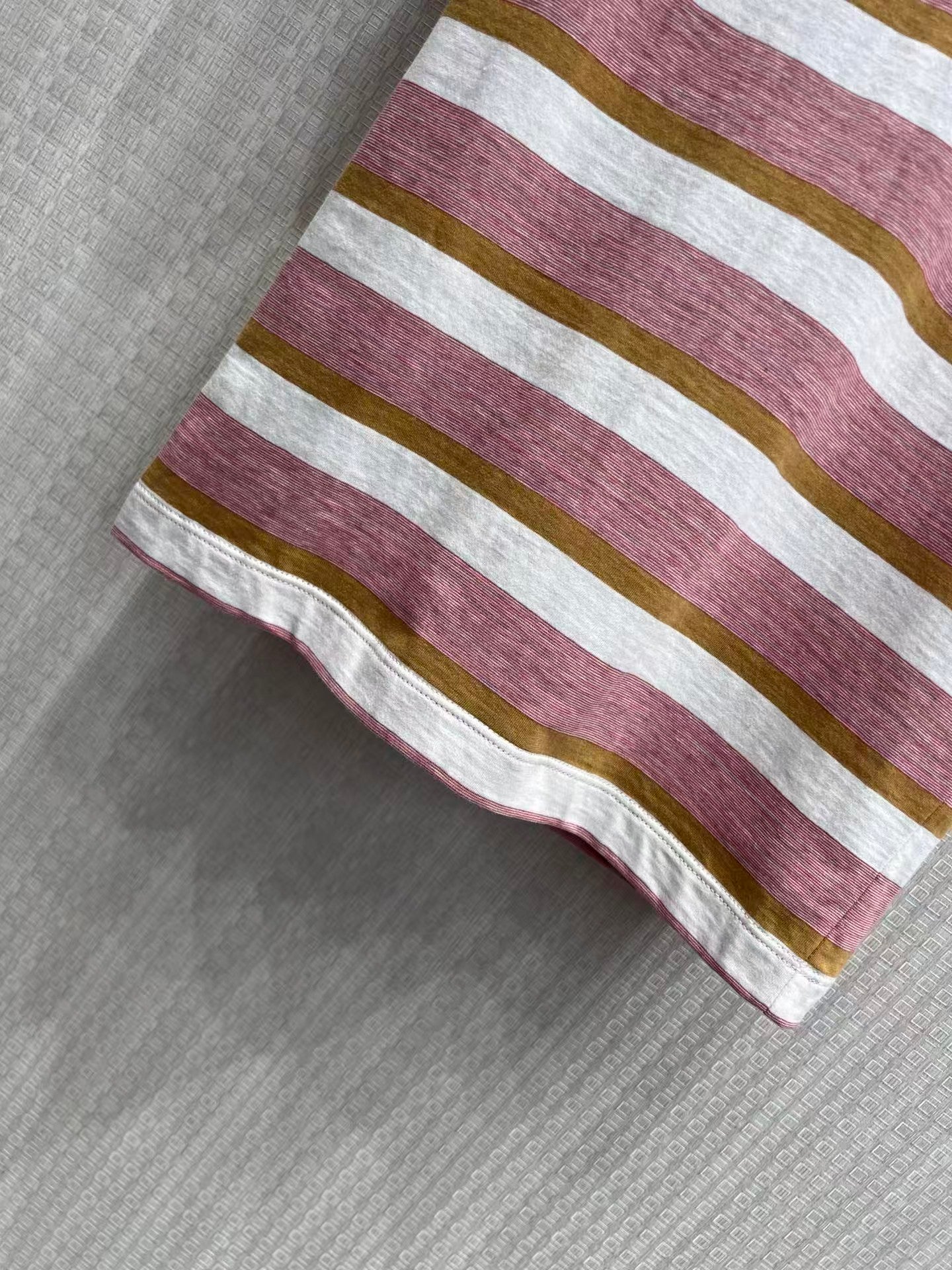 26SS Striped Color Block Crew Neck Short-Sleeve