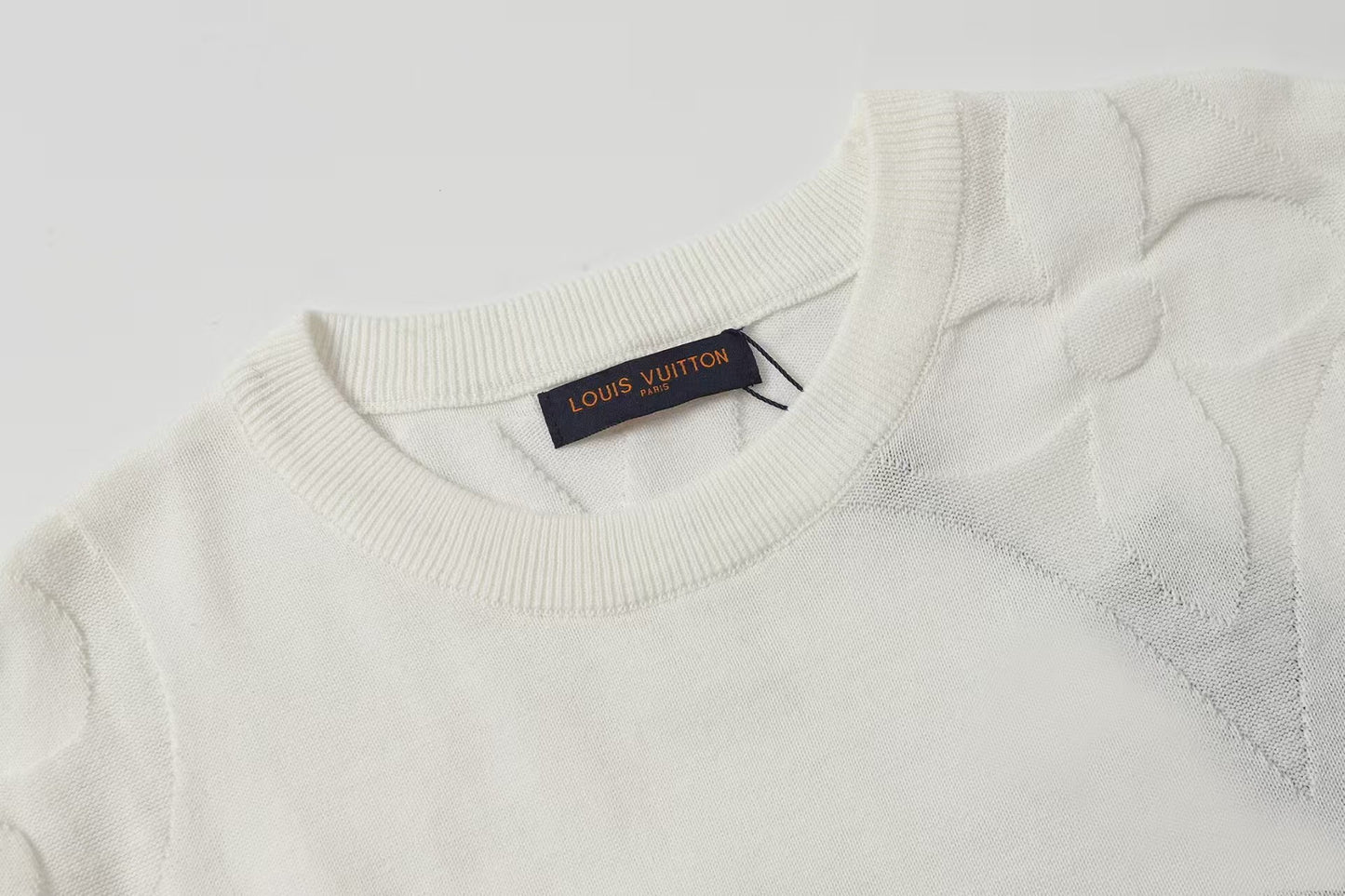 26SS Intarsia Knit Crew Neck T-Shirt