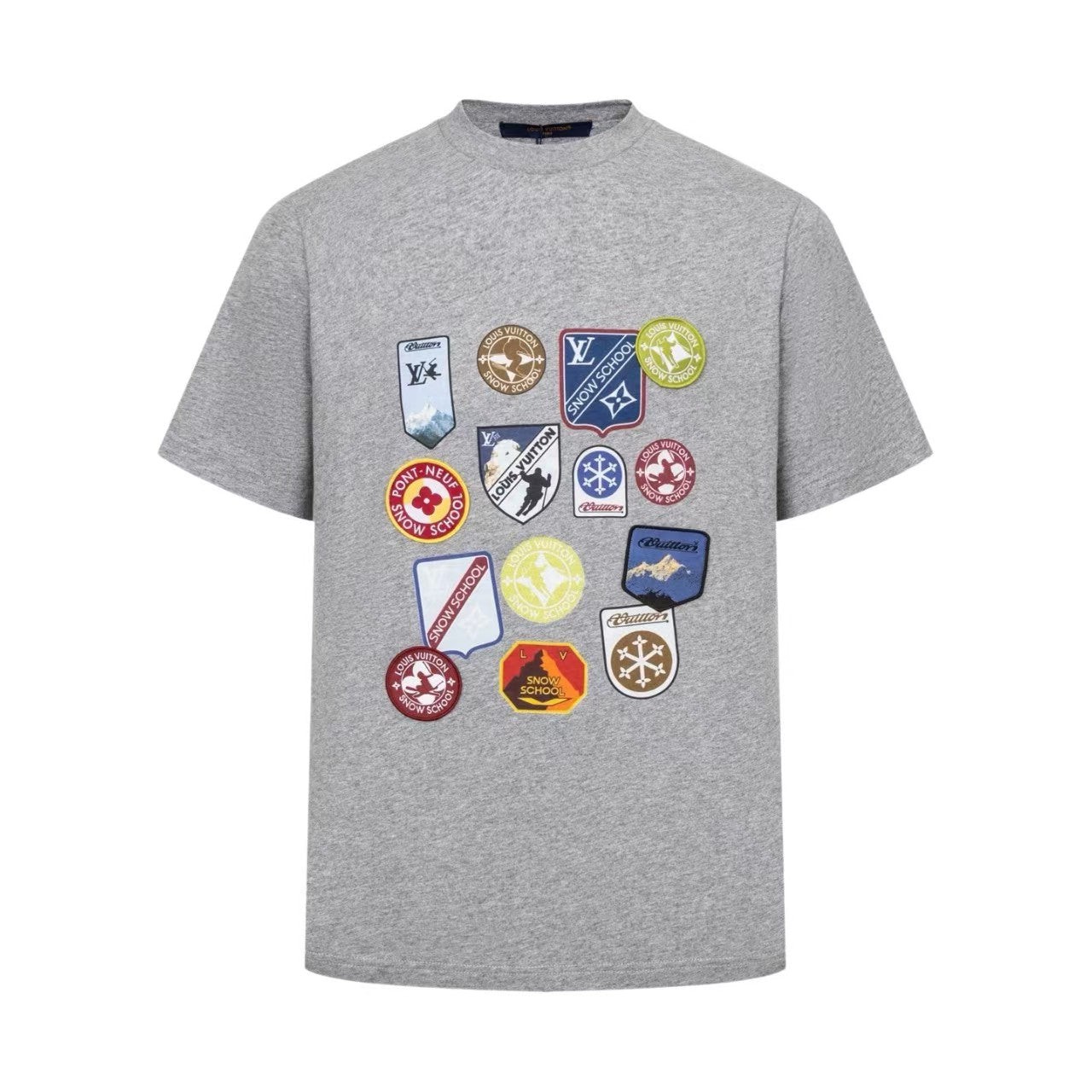 26SS Ski Collection Printed Patchwork T-shirt