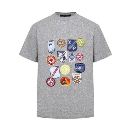26SS Ski Collection Printed Patchwork T-shirt