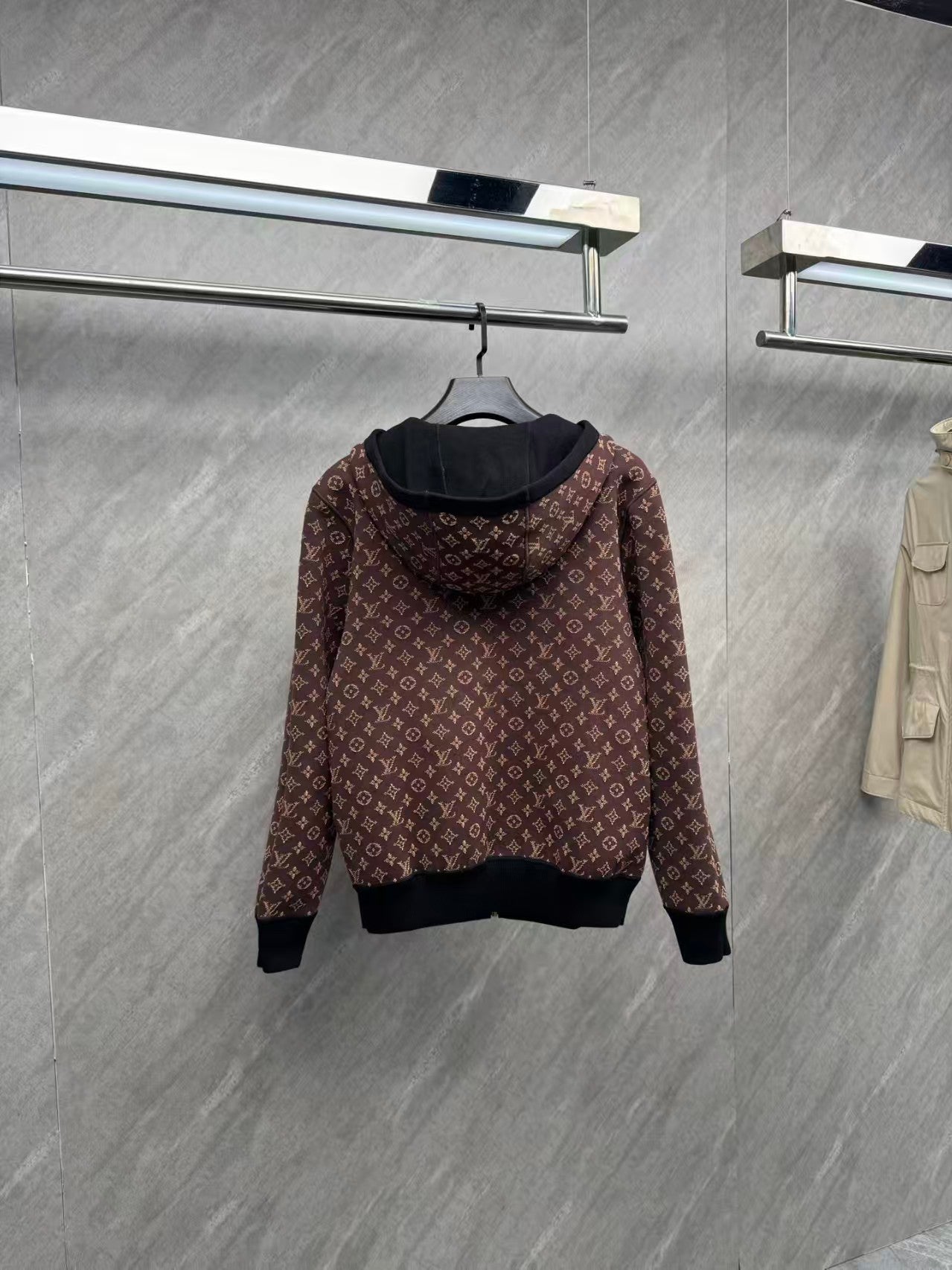 26SS Double-sided Jacquard Knit Hooded Jacket