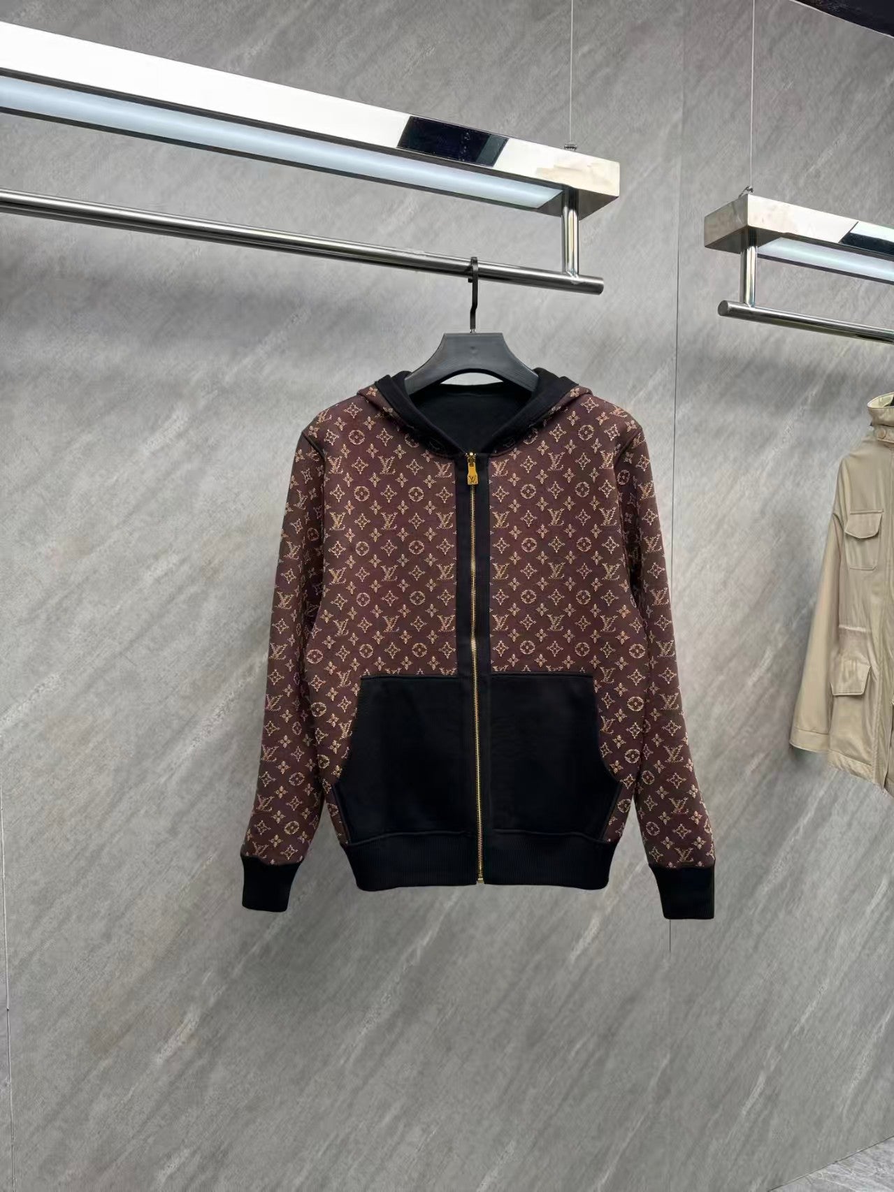 26SS Double-sided Jacquard Knit Hooded Jacket