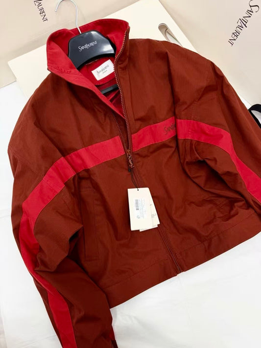 26SS Light Khaki & Black Striped Contrast Jacket