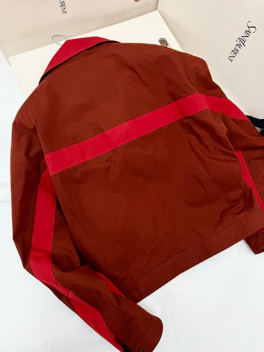 26SS Light Khaki & Black Striped Contrast Jacket