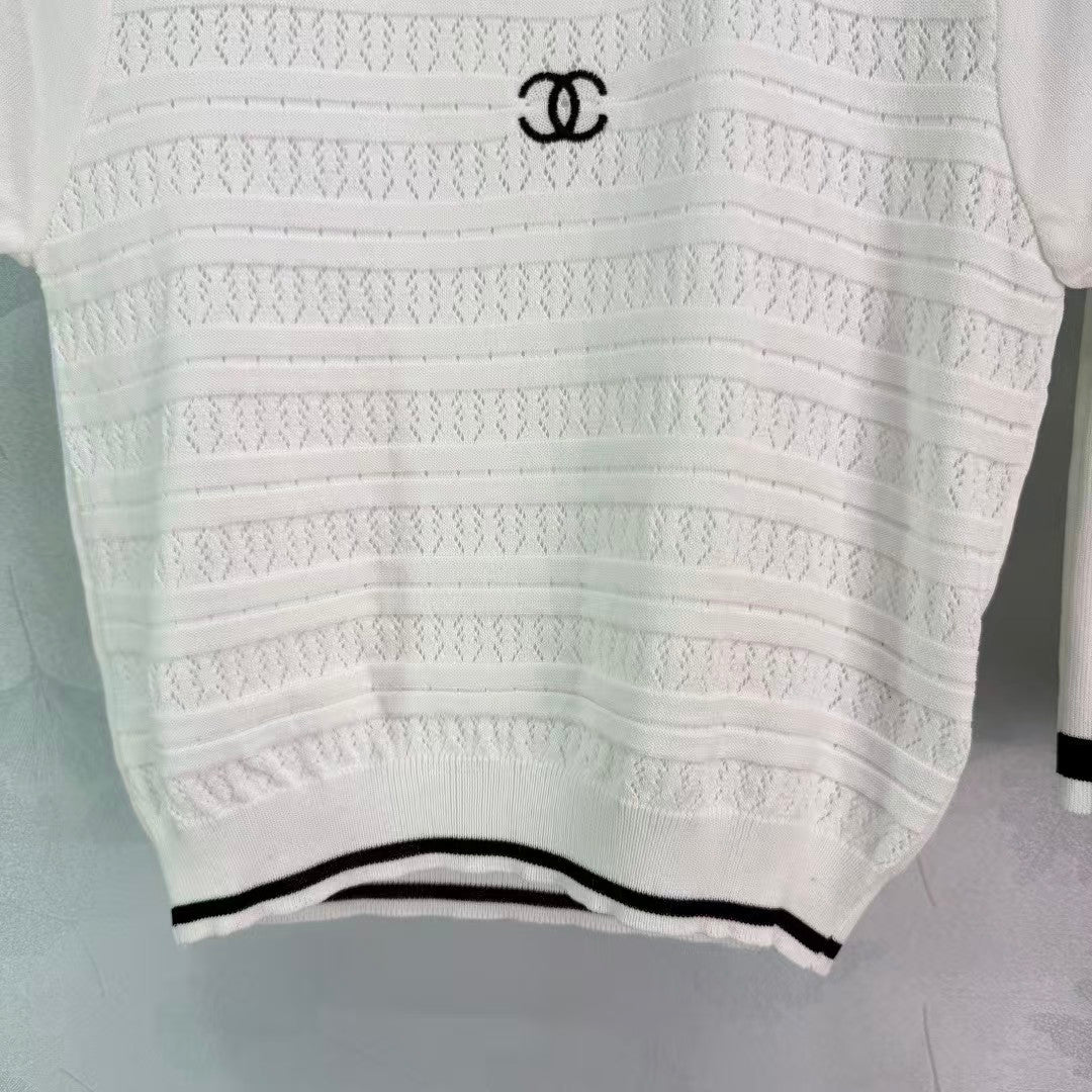 26SS Crewneck Short-Sleeve Top + Pleated Skirt Set