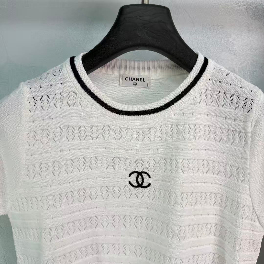 26SS Crewneck Short-Sleeve Top + Pleated Skirt Set