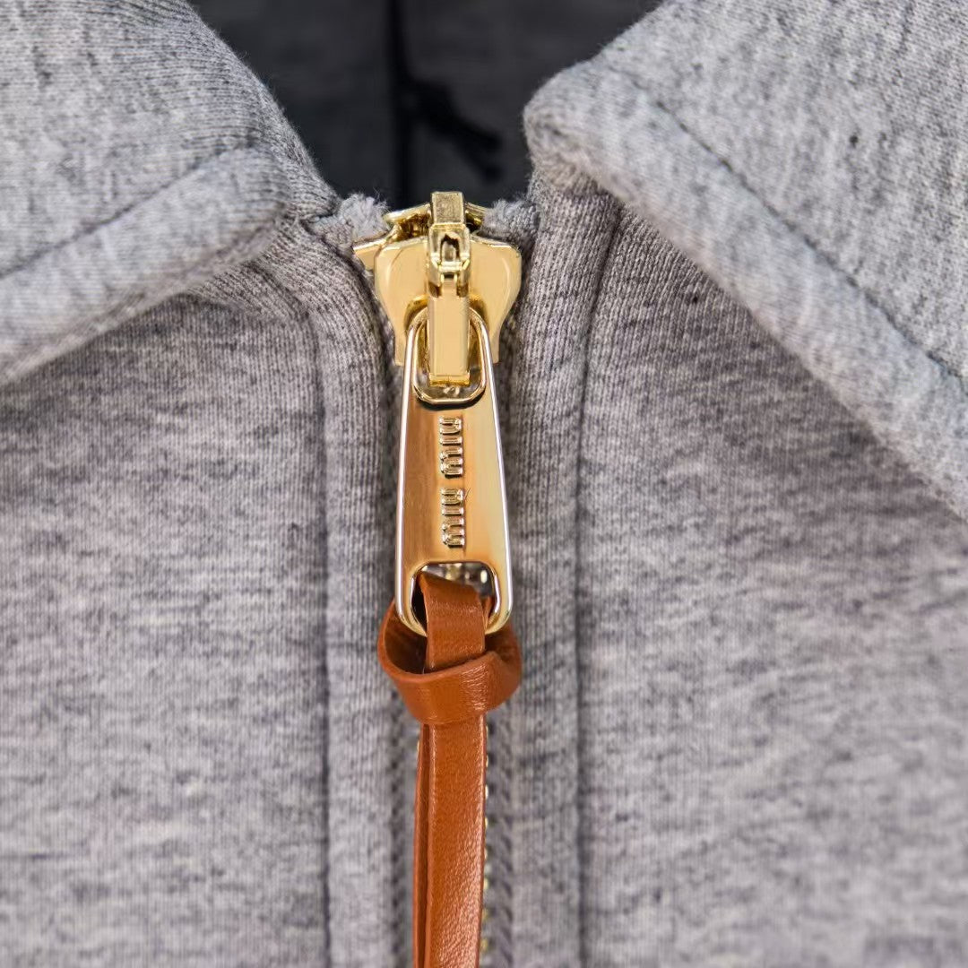 26SS Embroidered Zip Cardigan