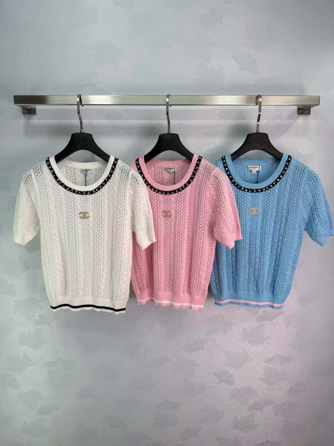 26SS New Arrival: Open-Knit Crewneck T-Shirt