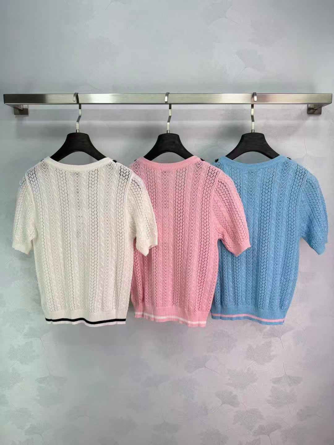 26SS New Arrival: Open-Knit Crewneck T-Shirt