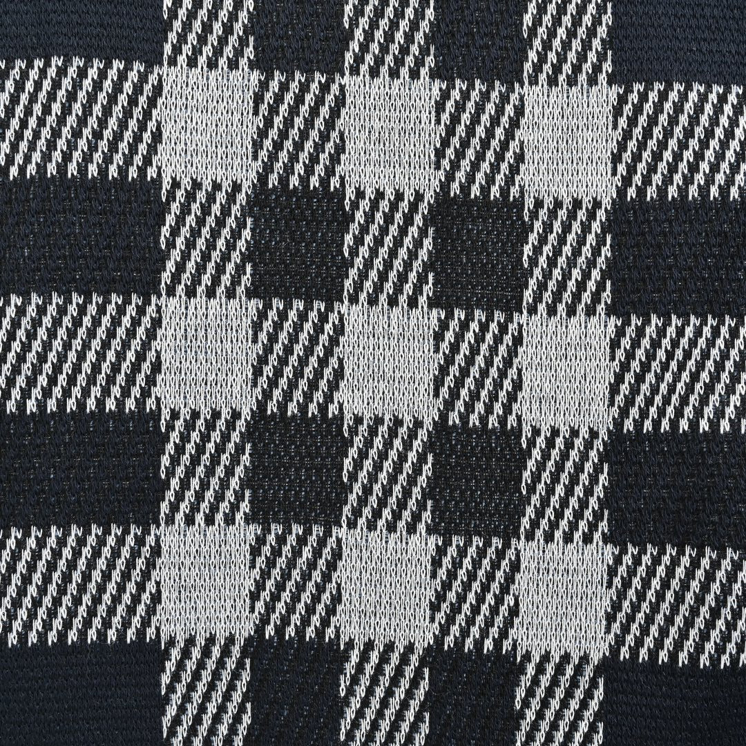 Checked knitted short sleeves