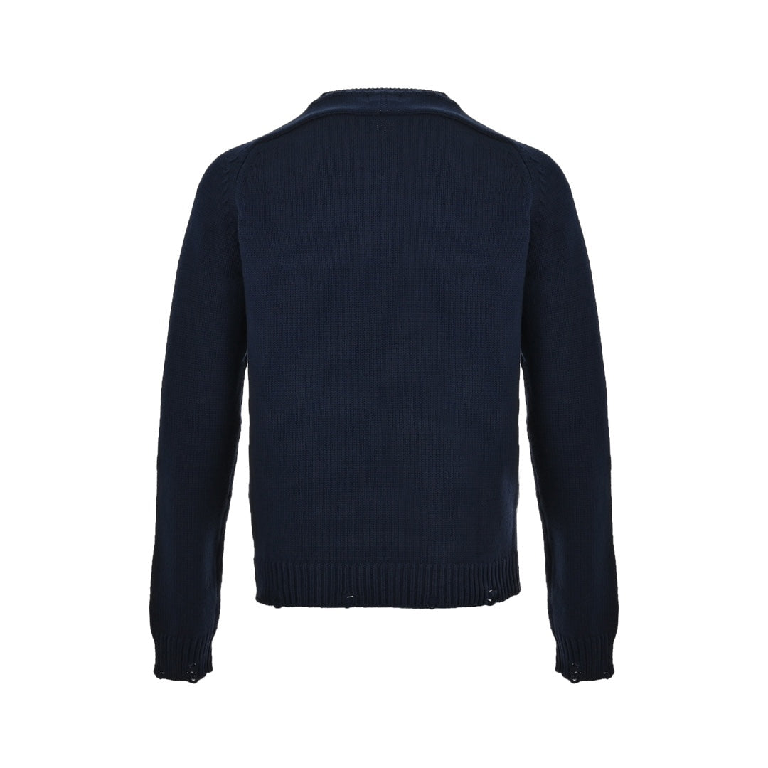 Brooch ruined crew neck sweater