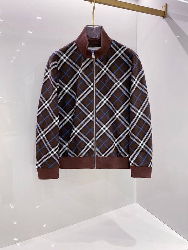 Autumn/Winter Brown Retro Checkered Jacket