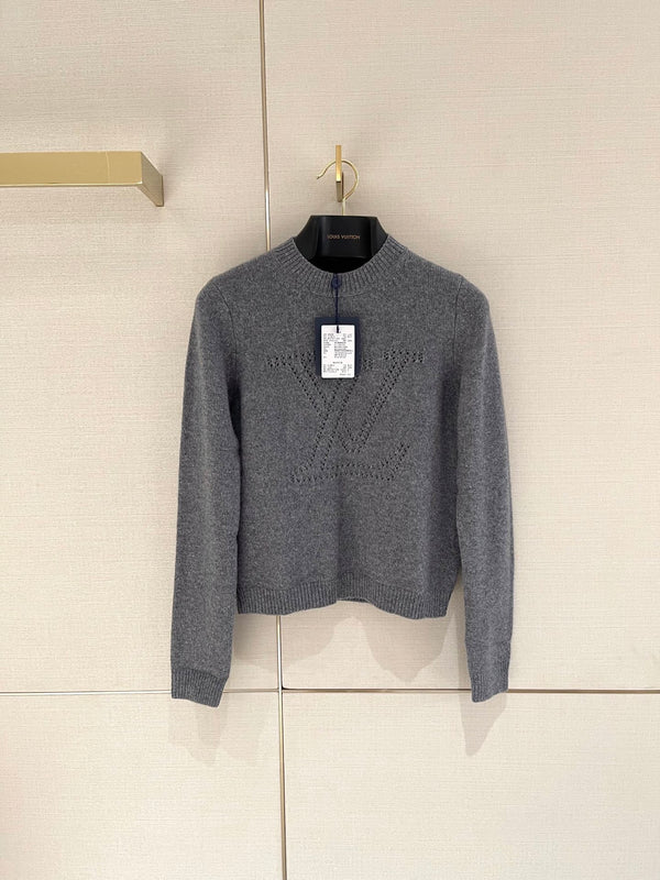 Grey hollow logo sweater