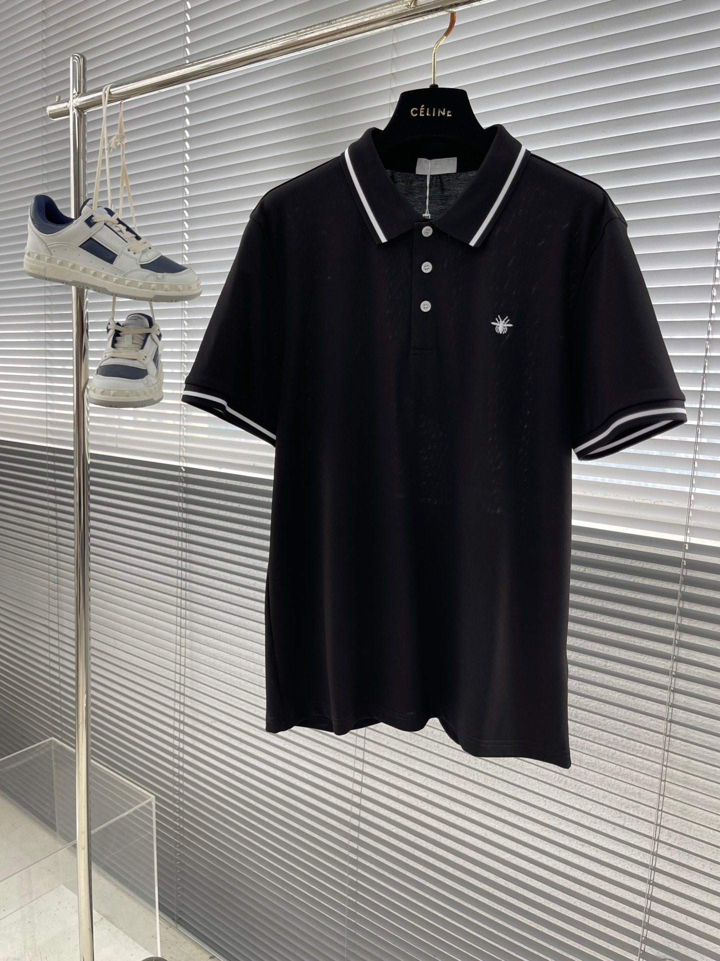 classic embroidered short-sleeved polo shirt