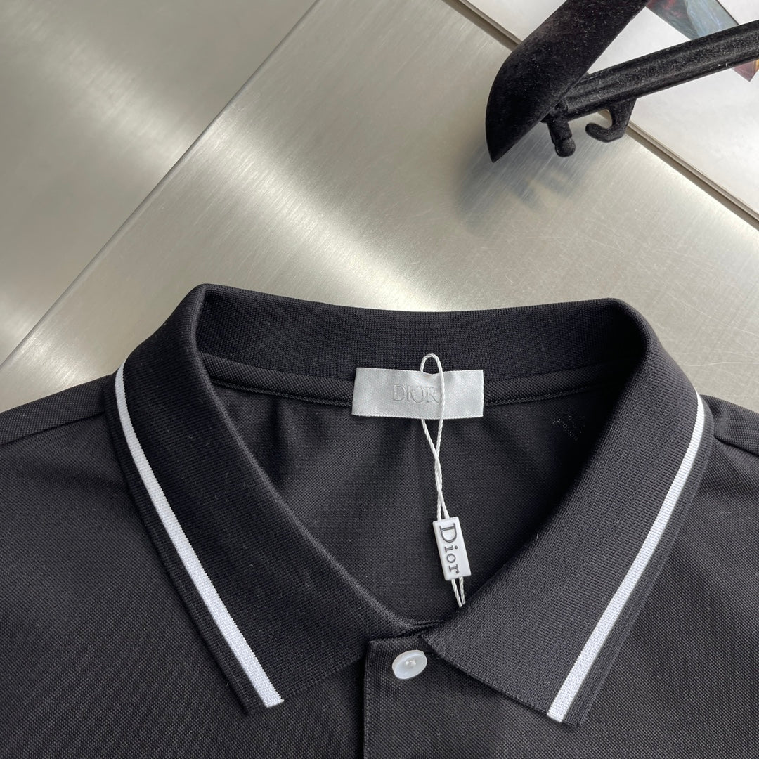 classic embroidered short-sleeved polo shirt