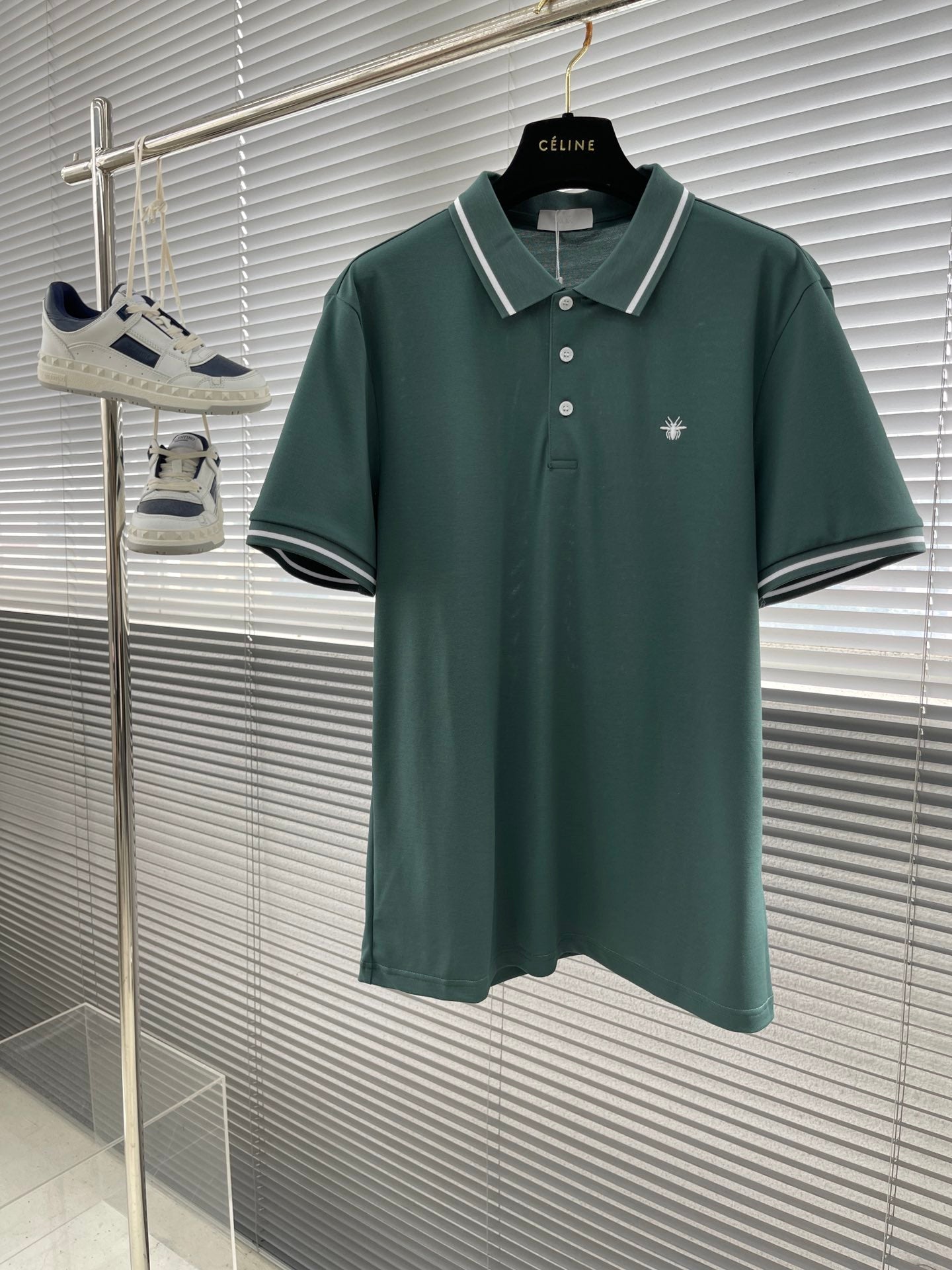 classic embroidered short-sleeved polo shirt
