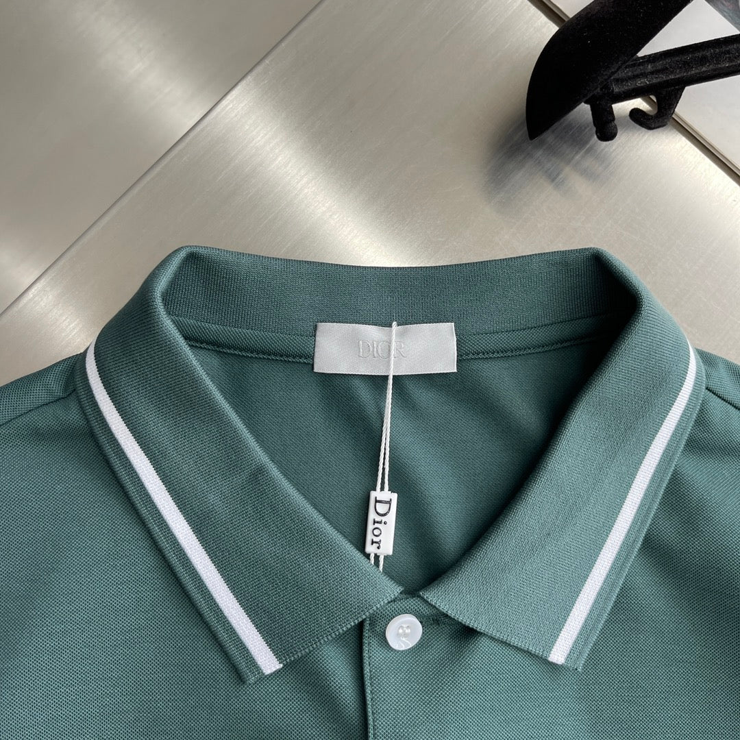 classic embroidered short-sleeved polo shirt