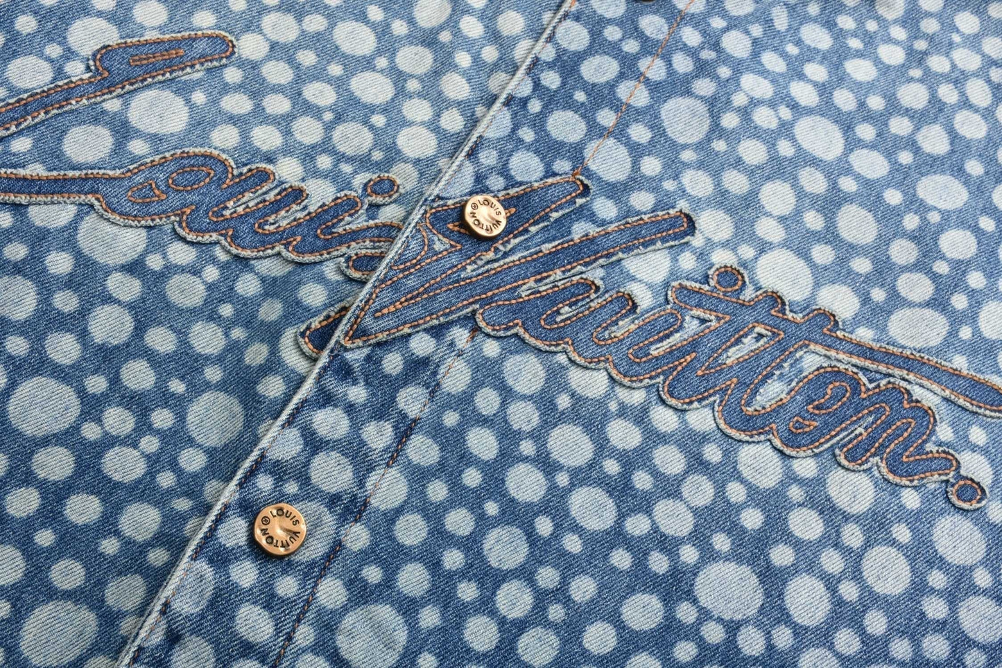 polka dot denim shirt