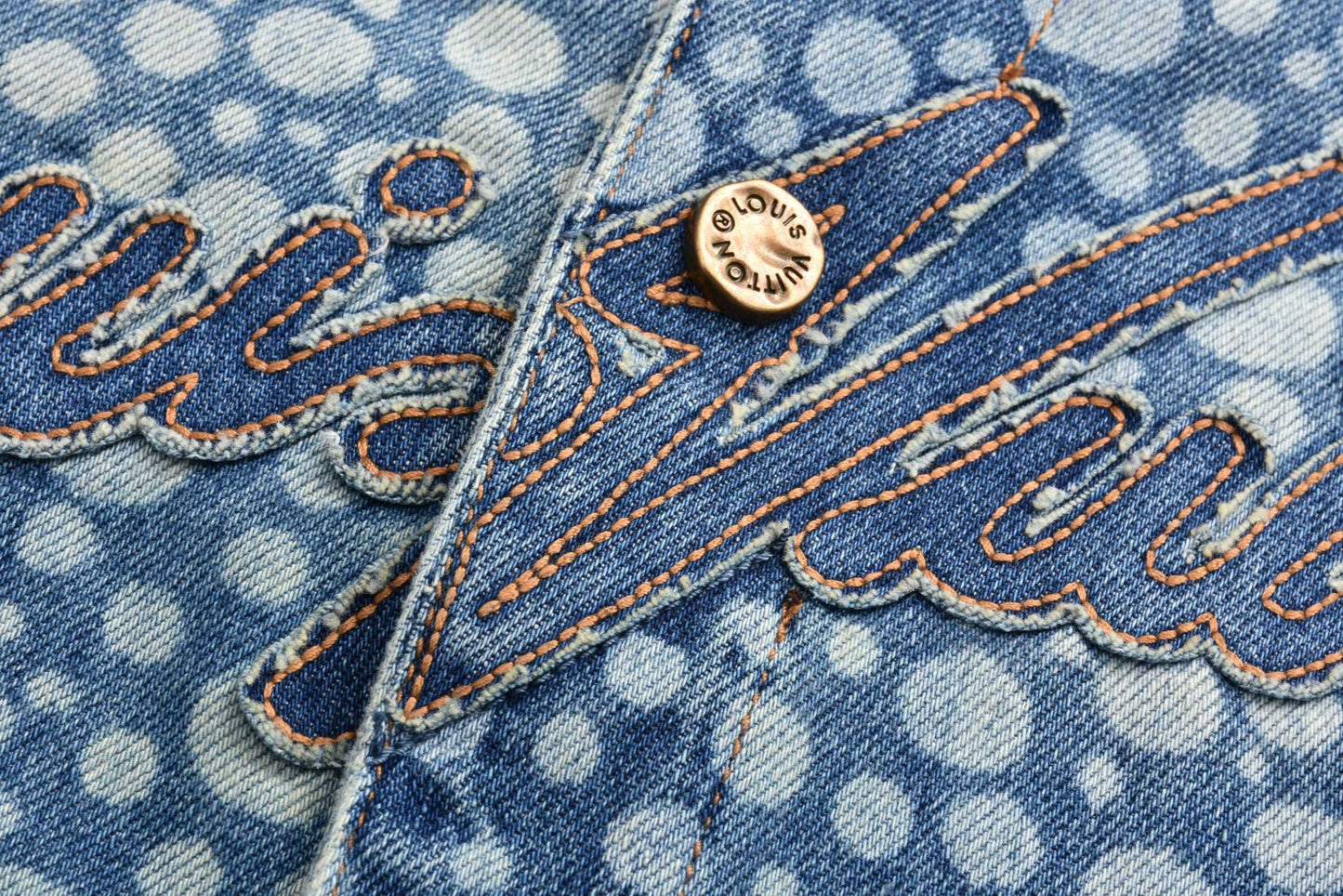 polka dot denim shirt