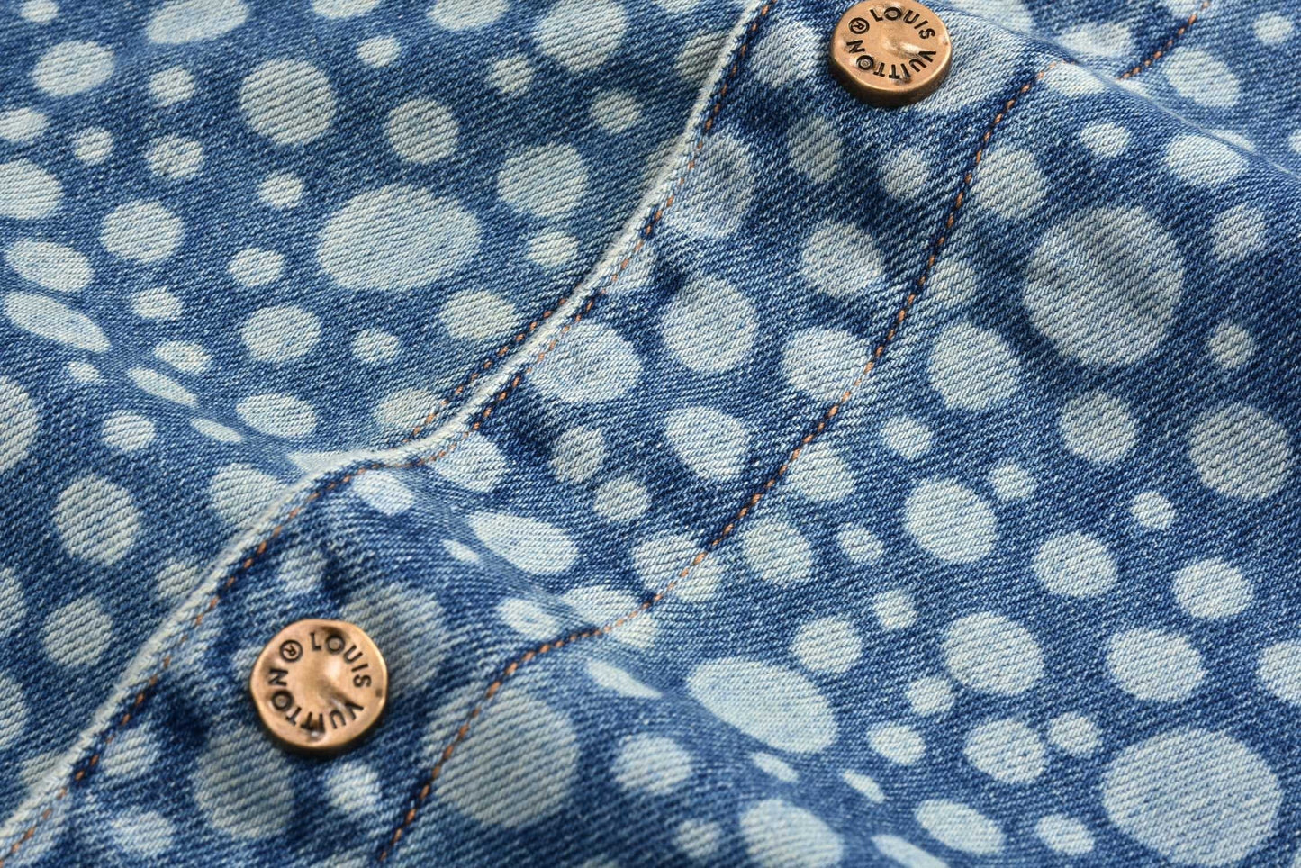 polka dot denim shirt