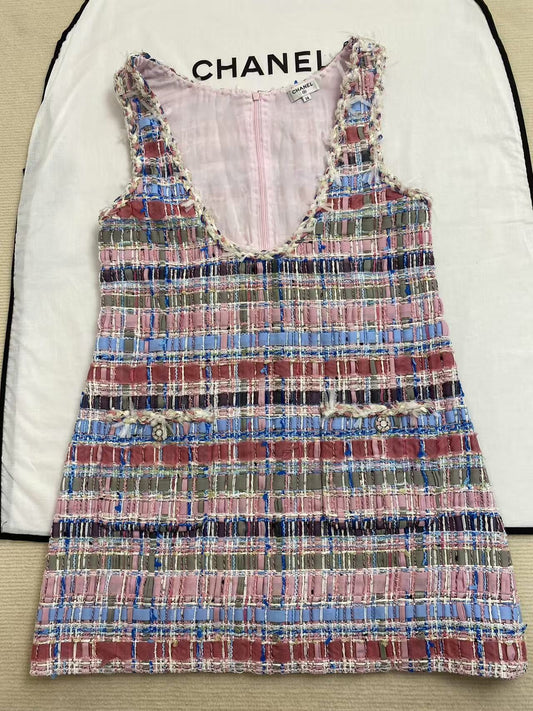 Spring and summer new color woven dress