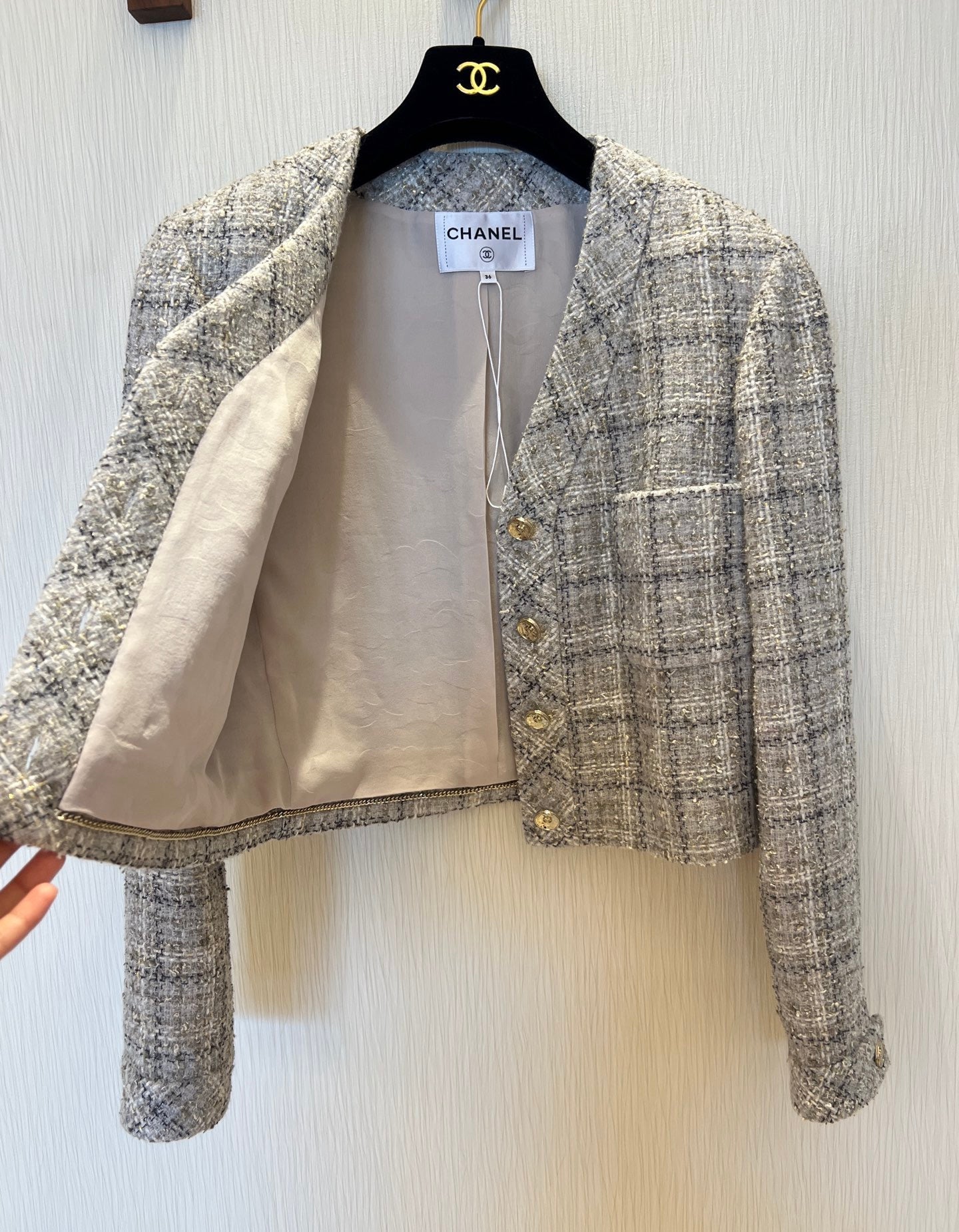 New woven dress V-neck jacket