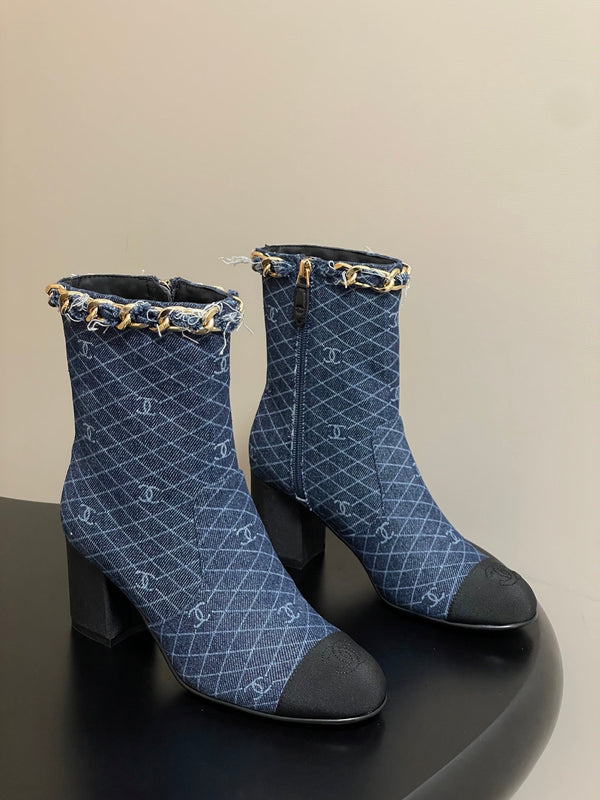 Early autumn new diamond grid chain high heels