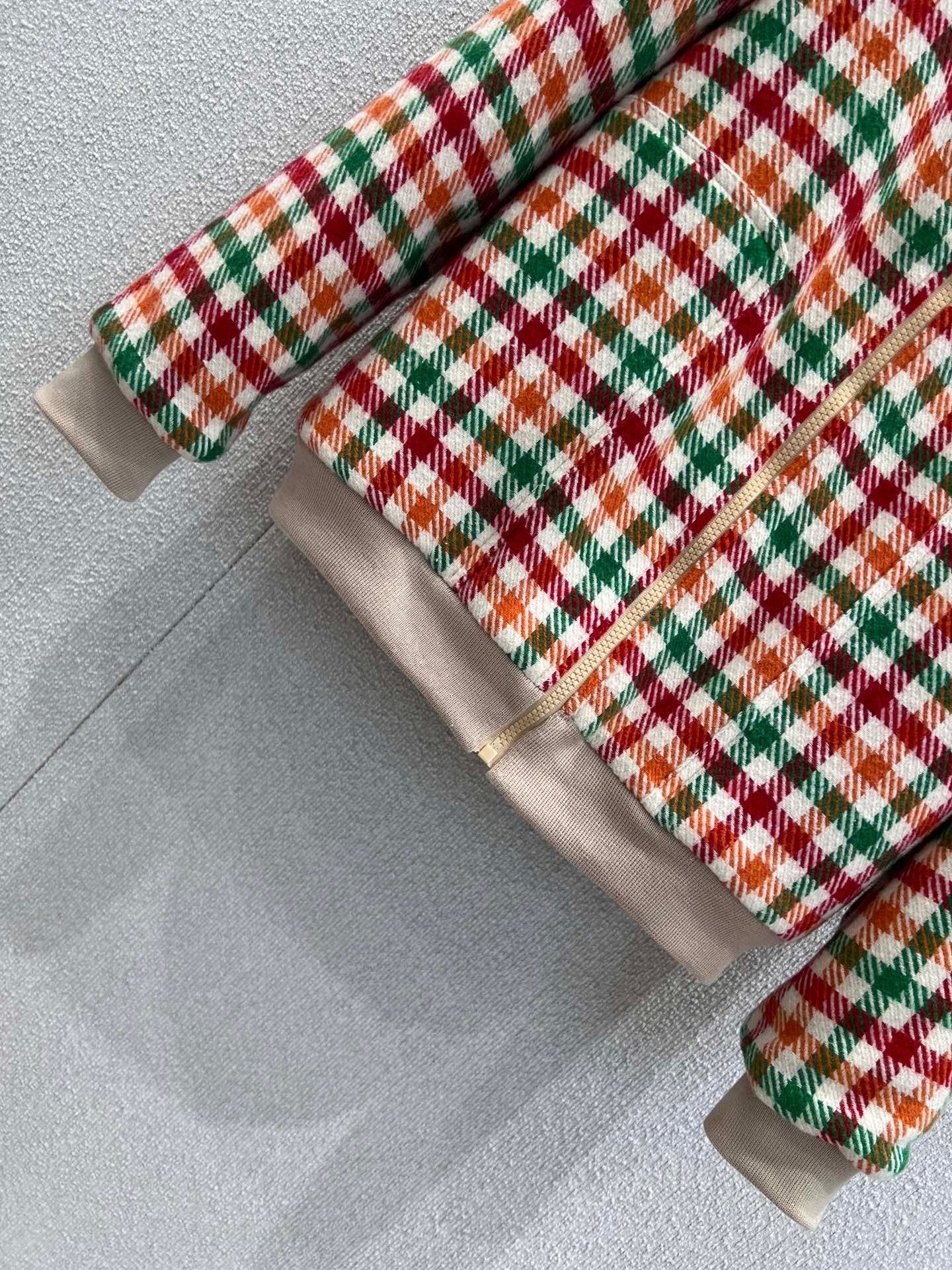 New autumn and winter colored plaid lambhair collar jacket jacket