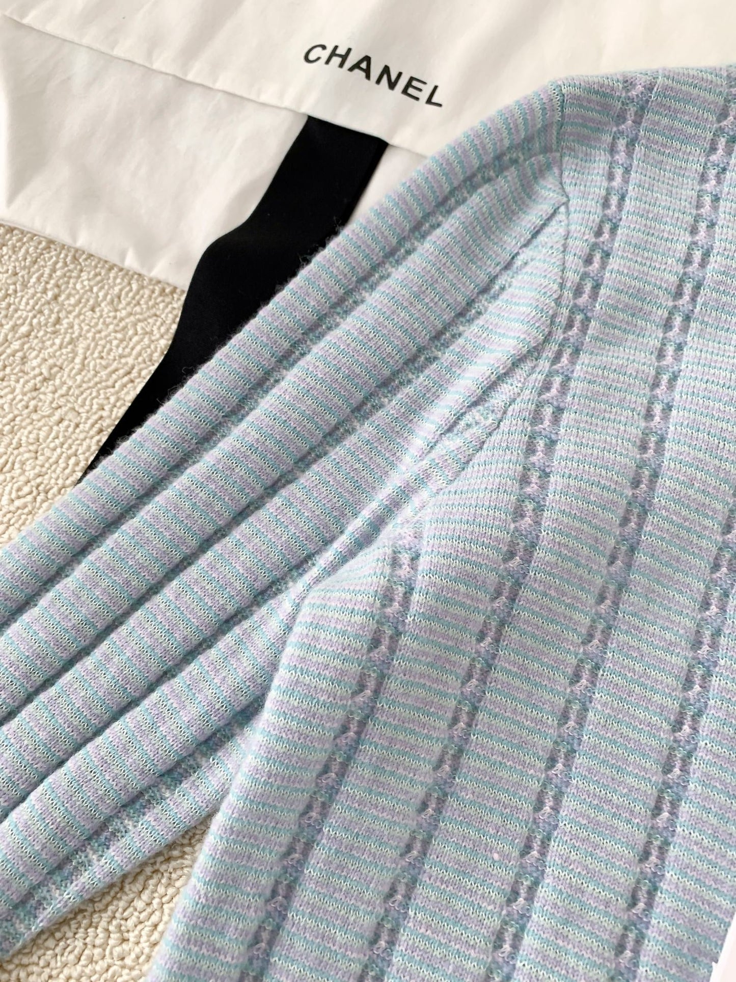 New striped fringe knitted short skirt