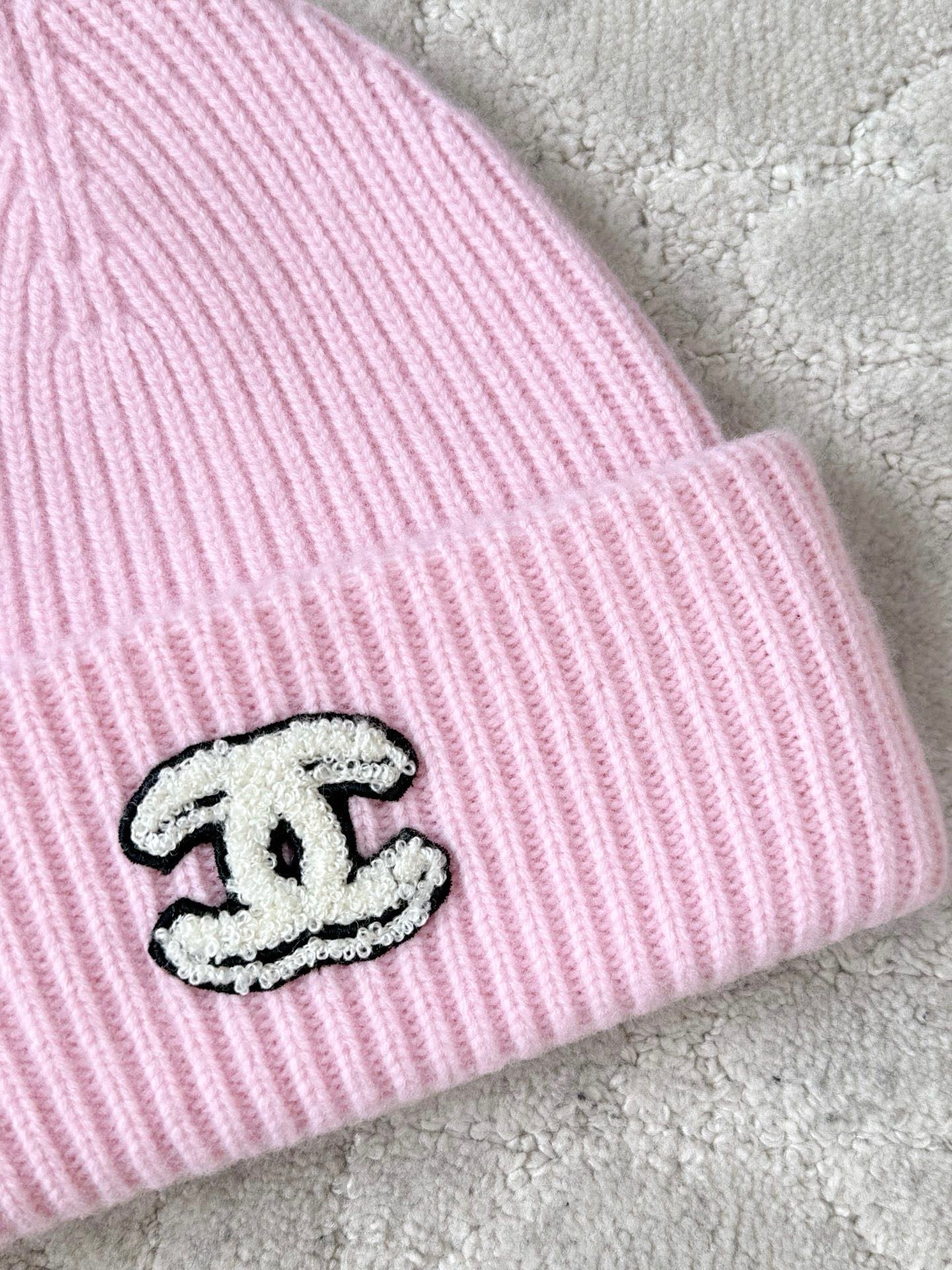 25 new pure wool letter embroidery rolled edge knitted cold hat