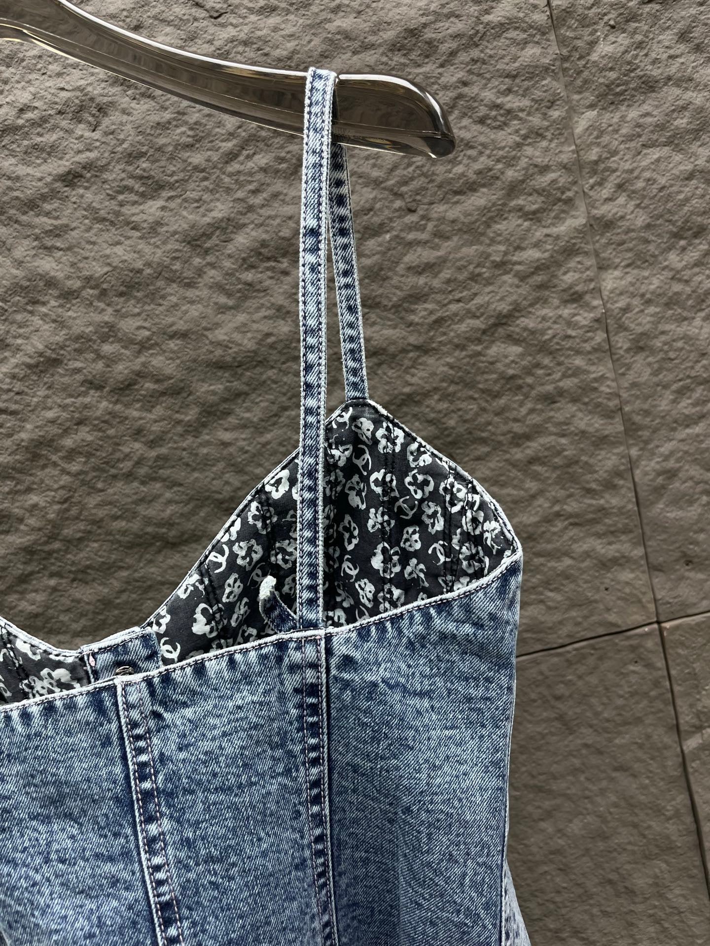 Corset style denim camisole vest