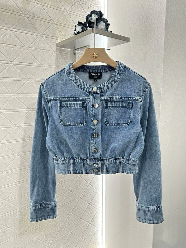 New interior printed denim jacket