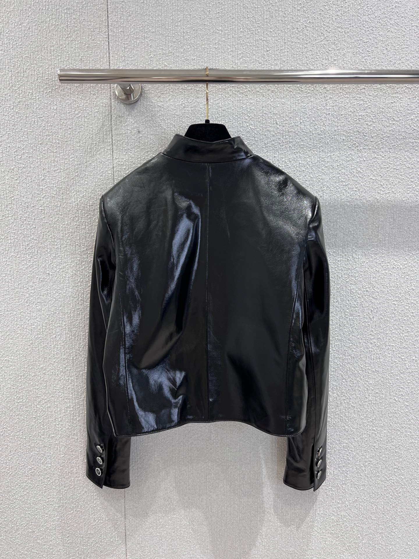 New high-end pocket leather small leather jacket