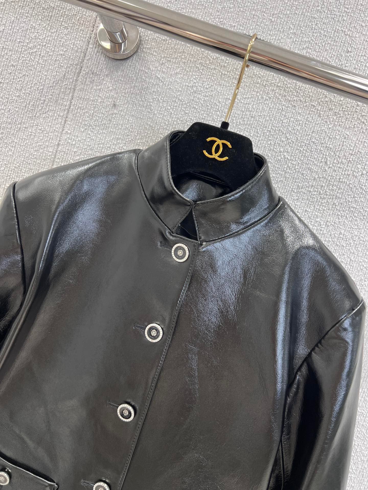 New high-end pocket leather small leather jacket