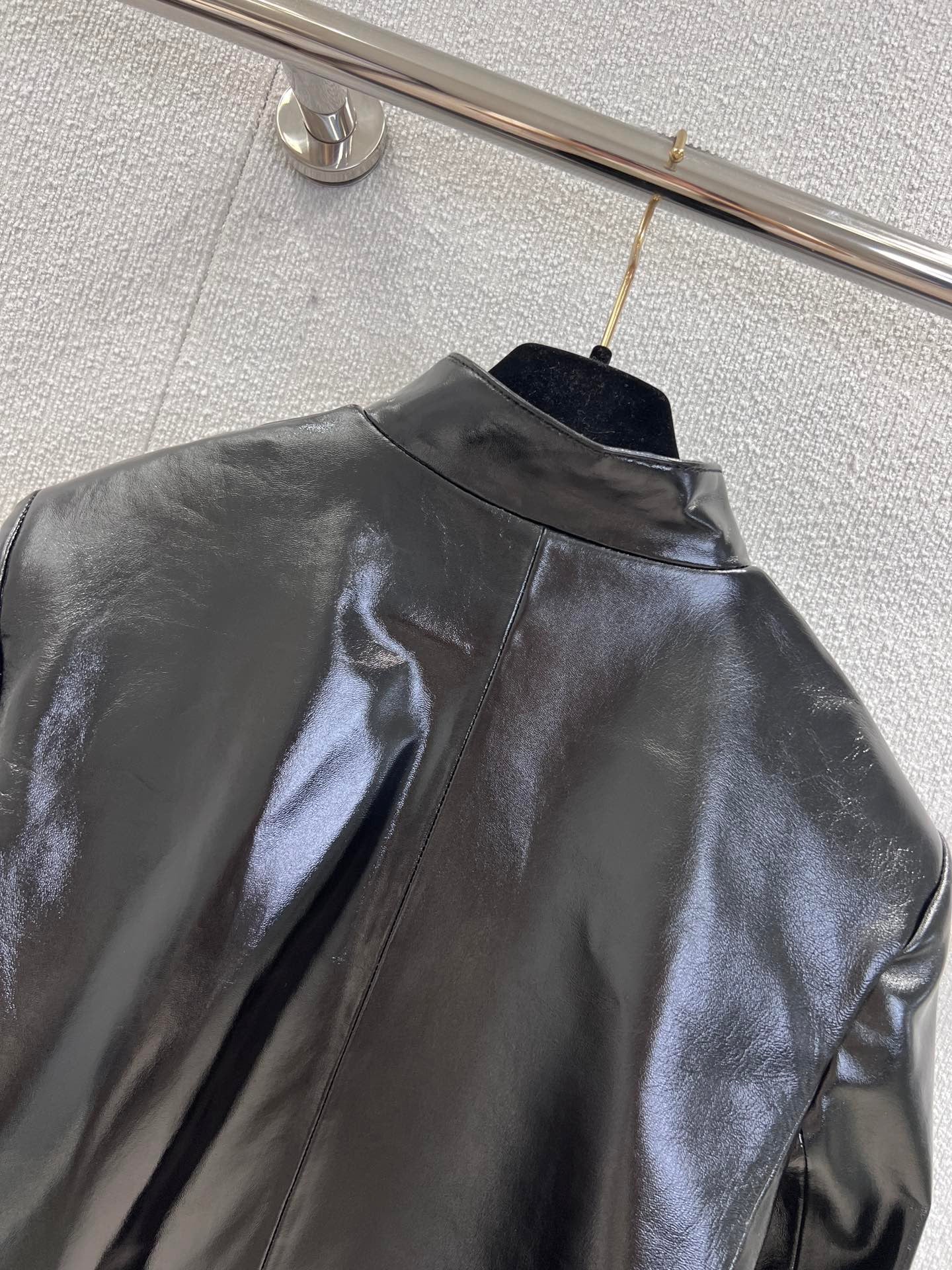 New high-end pocket leather small leather jacket