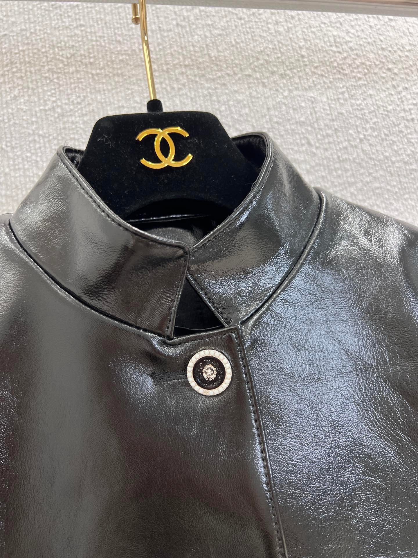 New high-end pocket leather small leather jacket
