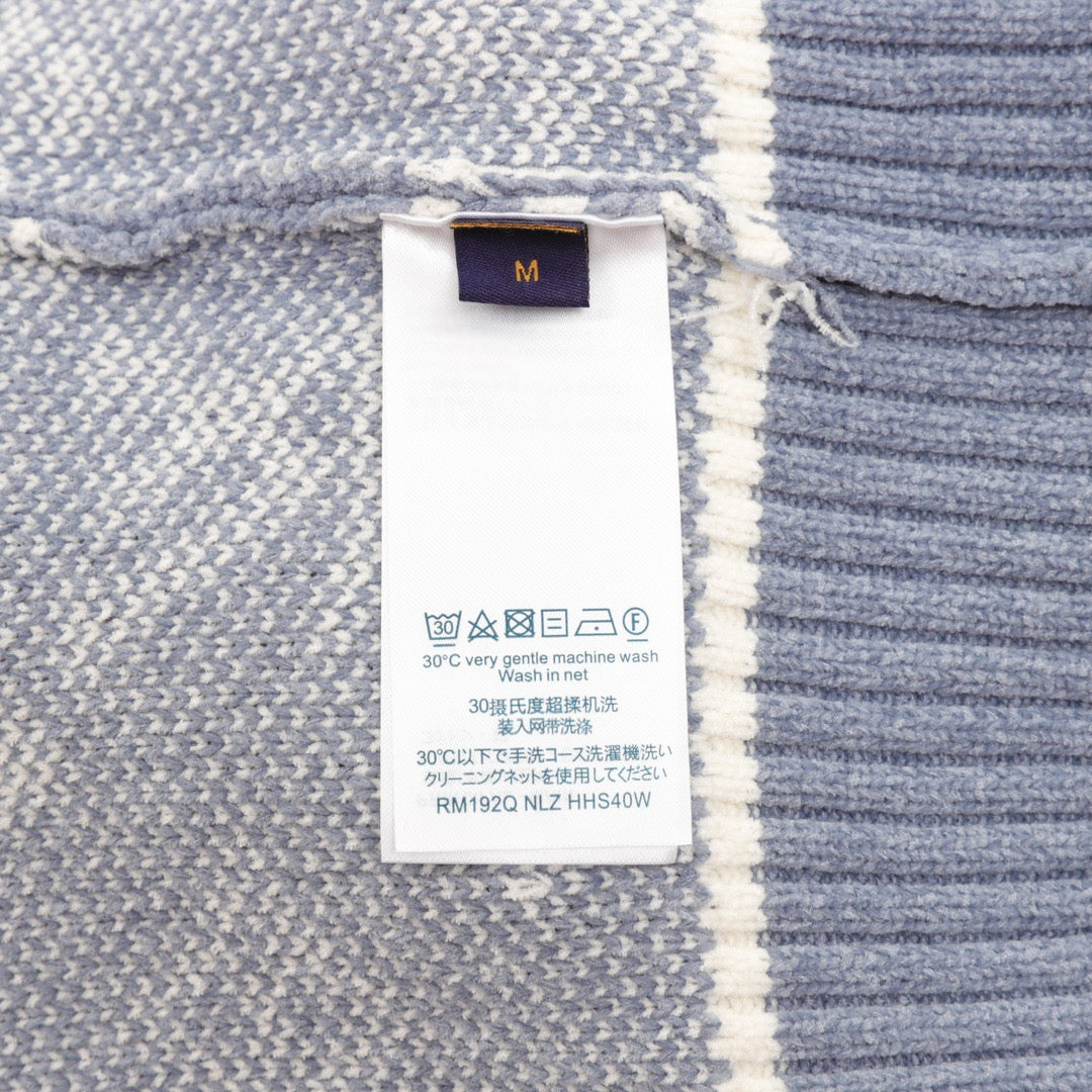 Full printed jacquard stand up collar zipper sweater