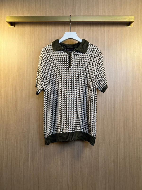New Retro Coarse Knitted Texture Polo Shirt