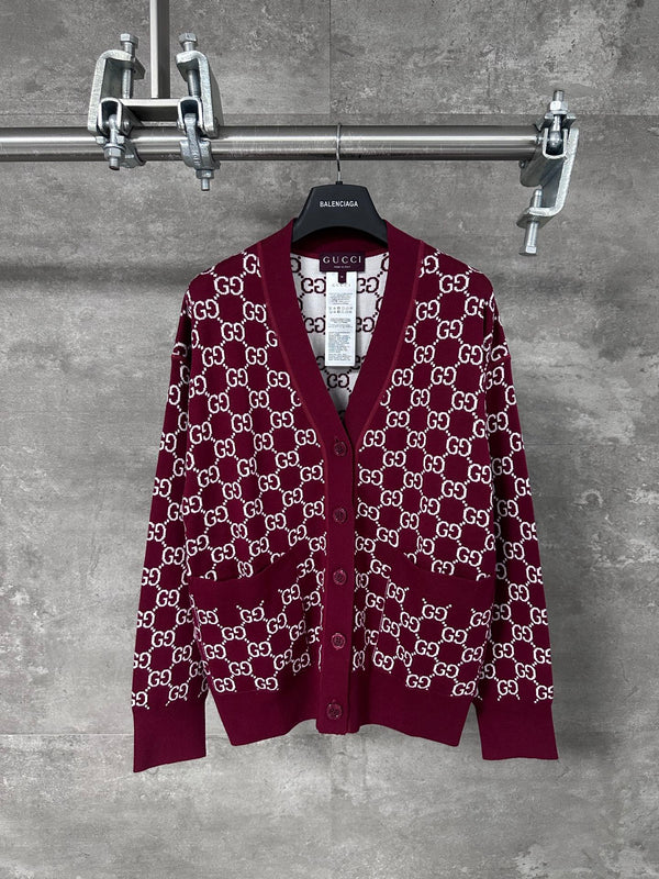 New Christmas and New Year color printed pure cashmere knitted cardigan