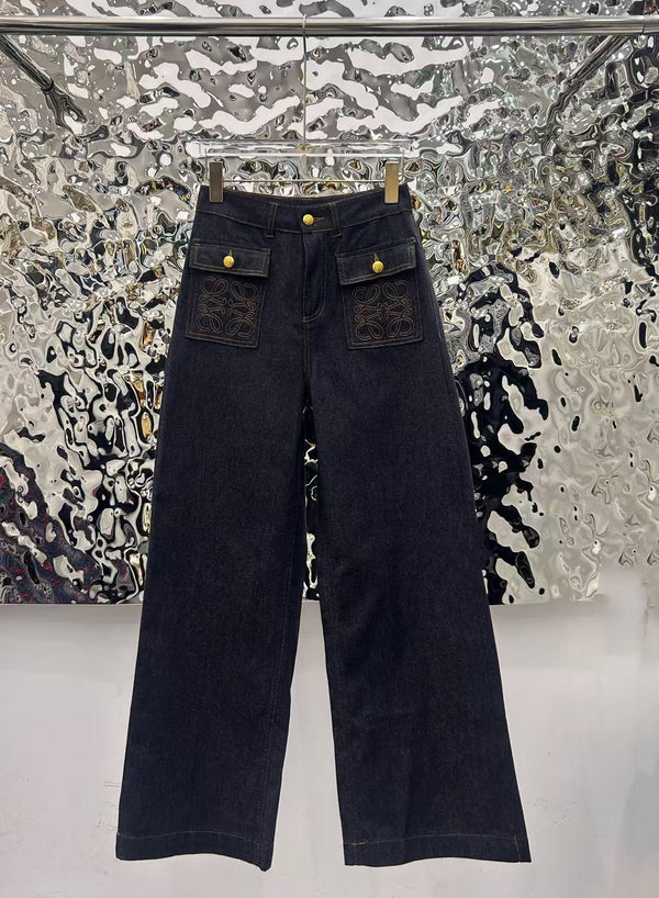 Pocket Design Denim Pants