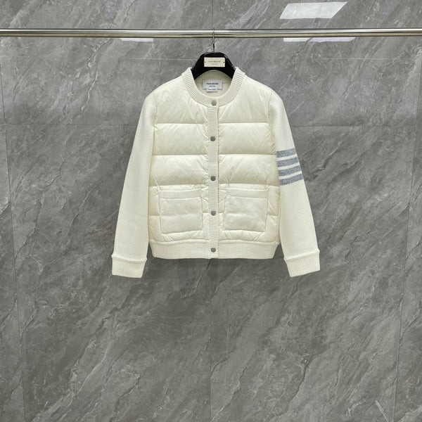 Cashmere patchwork button down jacket