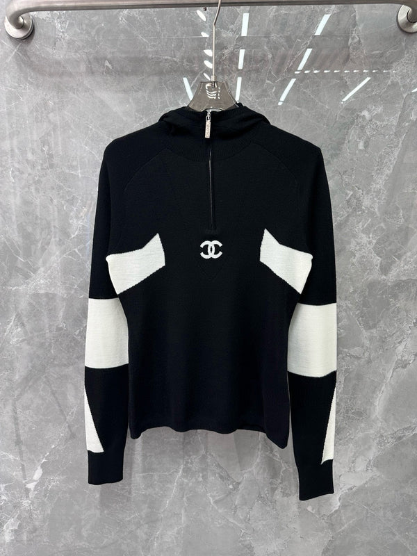 Black and white contrasting cardigan