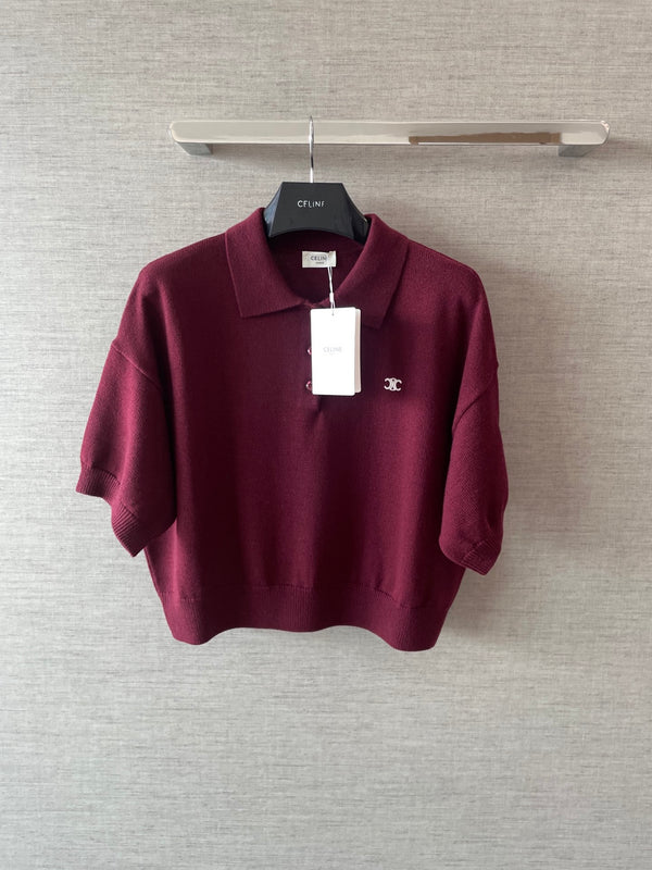 Retro red short polo shirt