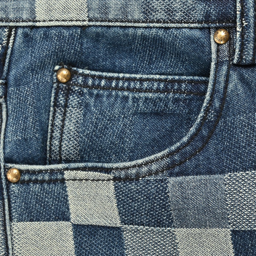 mosaic checkerboard jeans